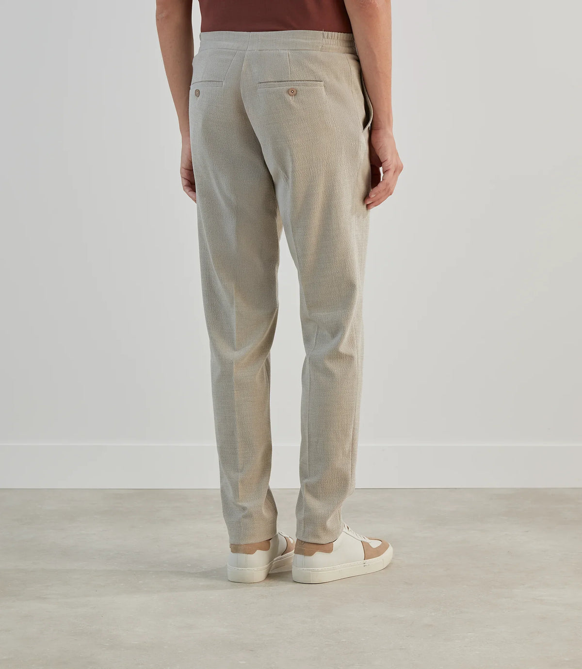 Pantalon ville en seersucker beige - IZAC