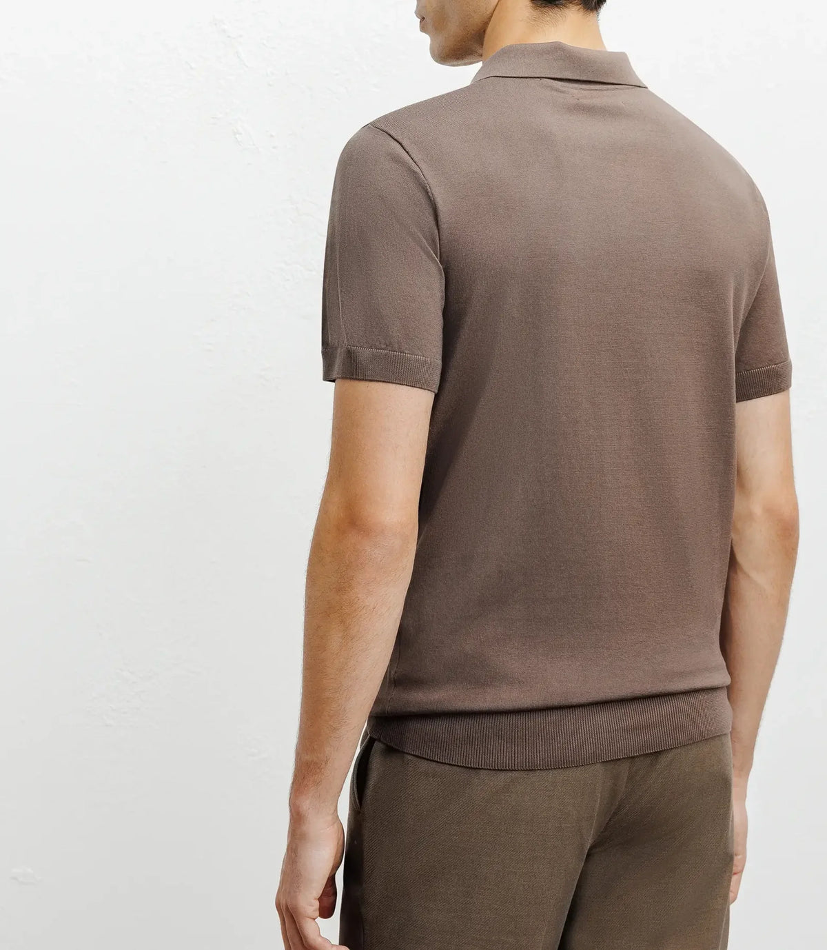 Polo col ouvert en maille chatain - IZAC