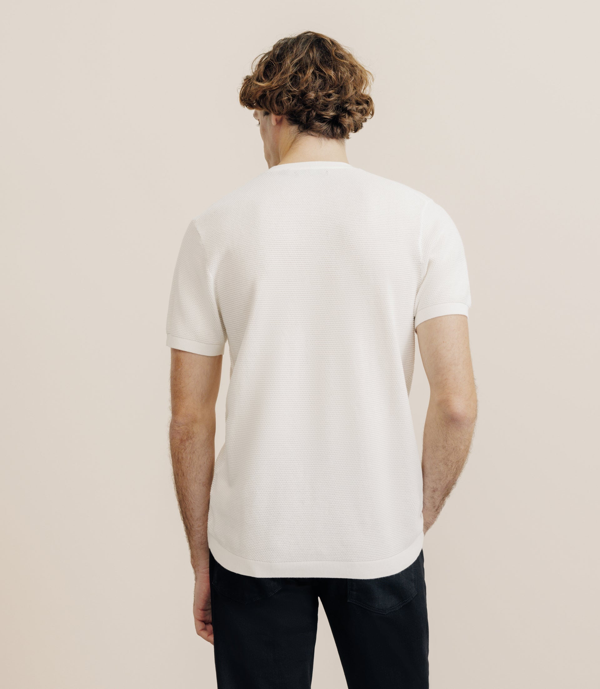 T-shirt en maille blanc - IZAC