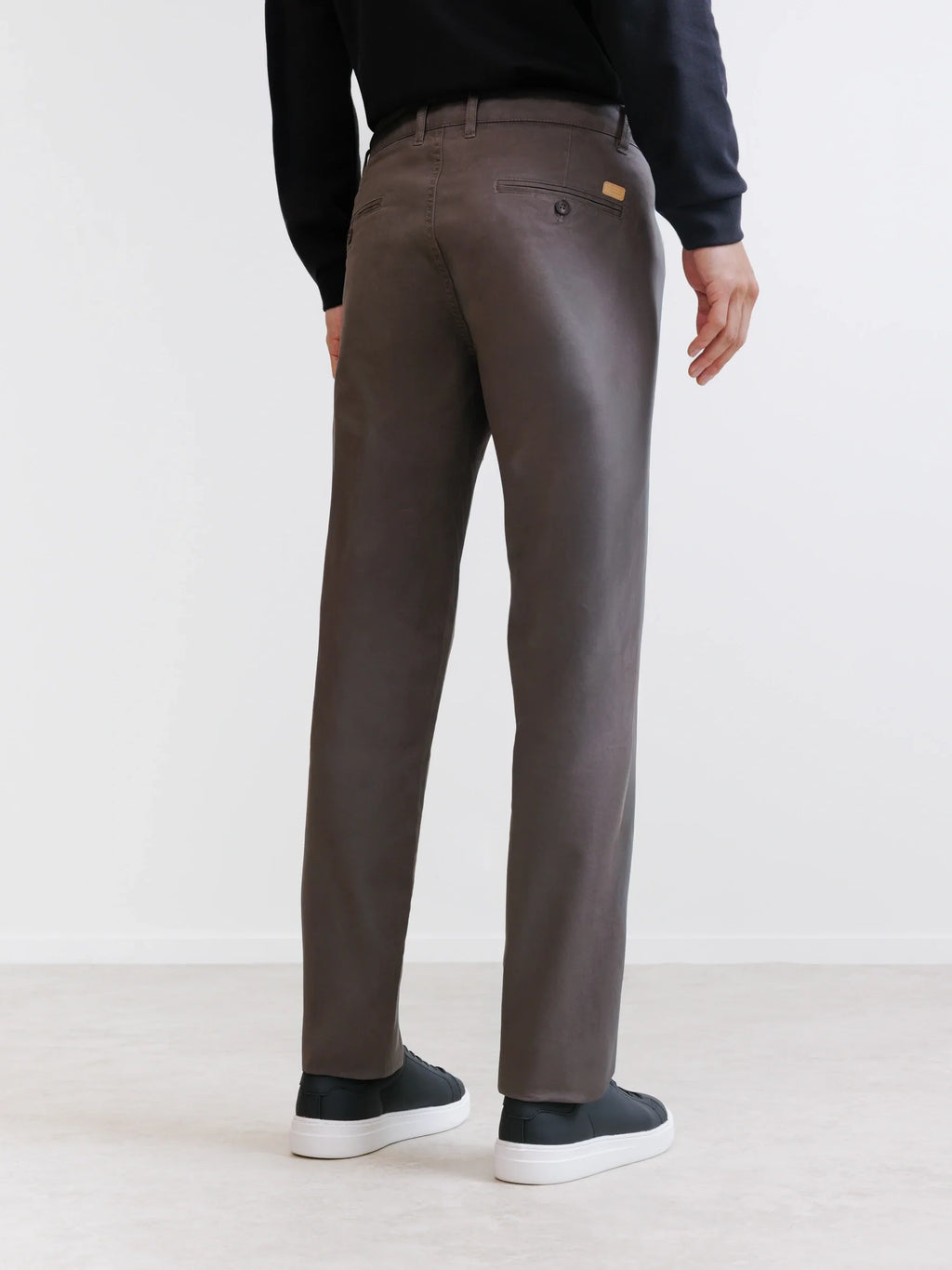 Pantalon coton stretch châtain - IZAC
