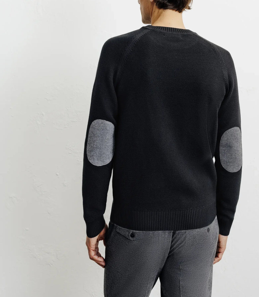 Pull col rond jeux de points noir - IZAC