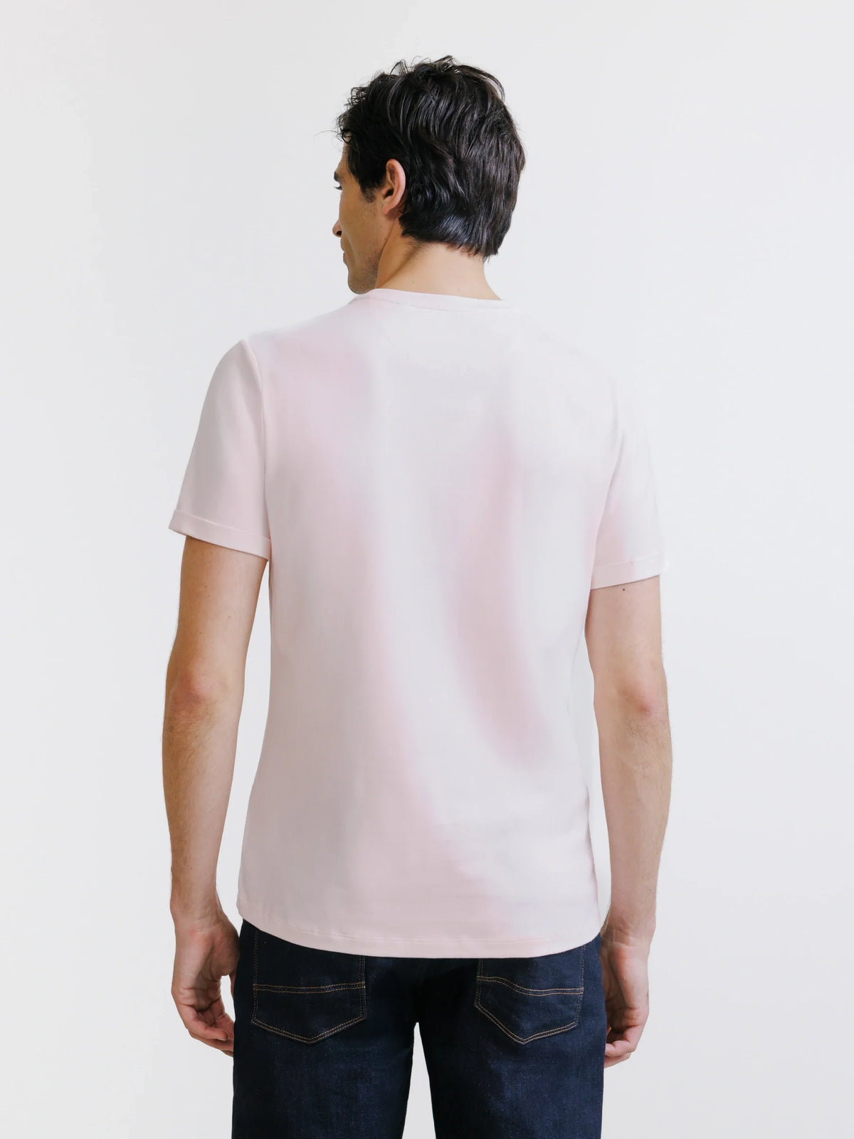 T-shirt col rond rose clair - IZAC
