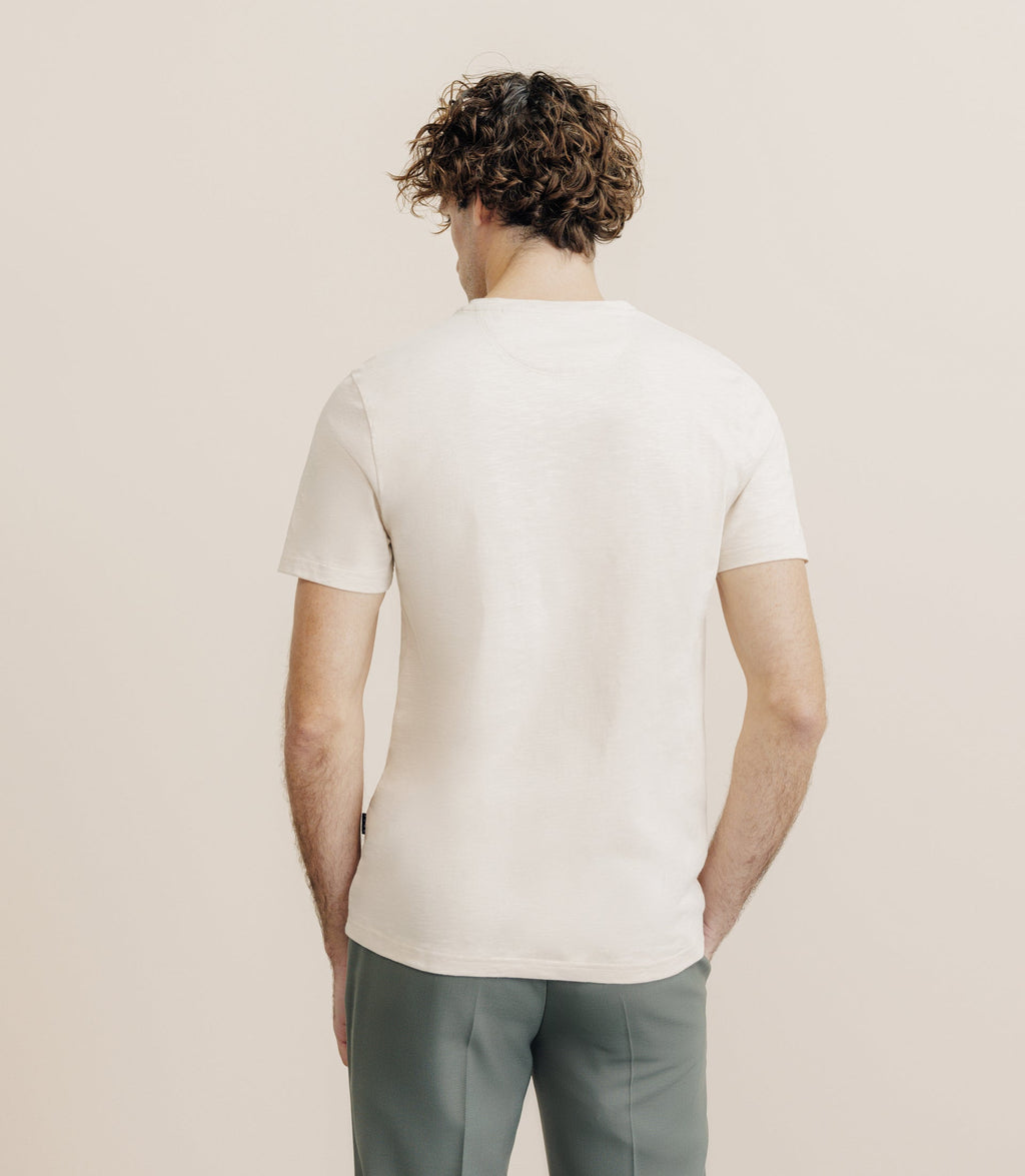 T-shirt col rond beige - IZAC