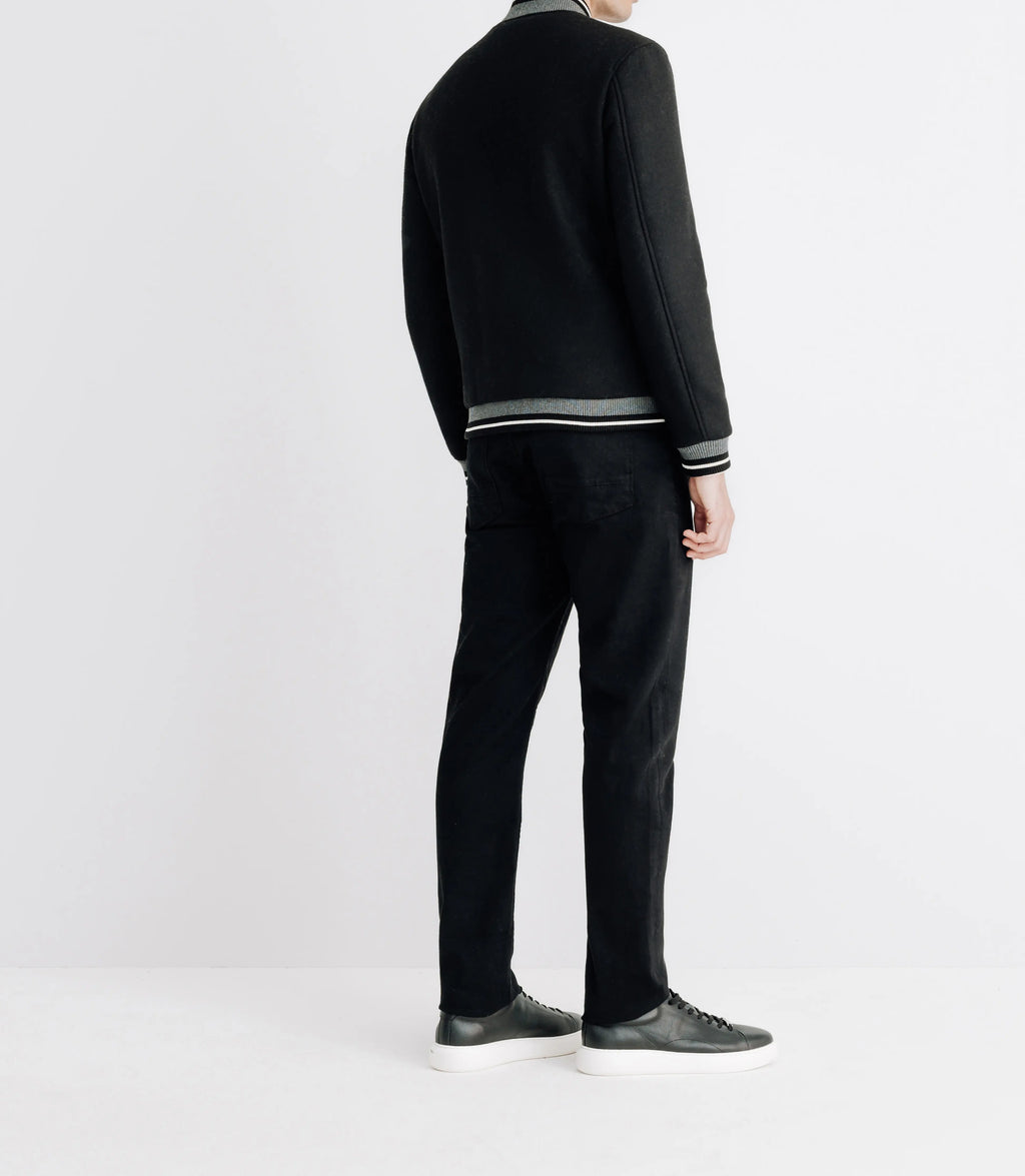Blouson teddy en laine noir - IZAC