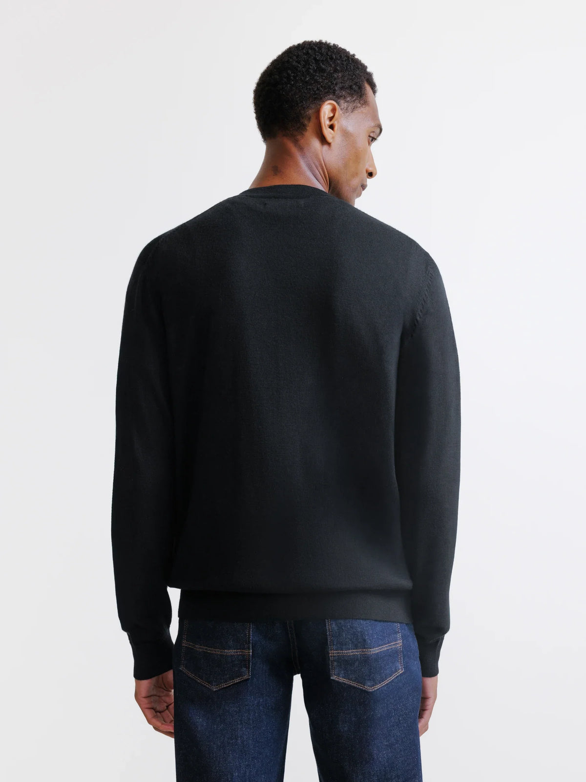 Cardigan en laine mérinos noir - IZAC