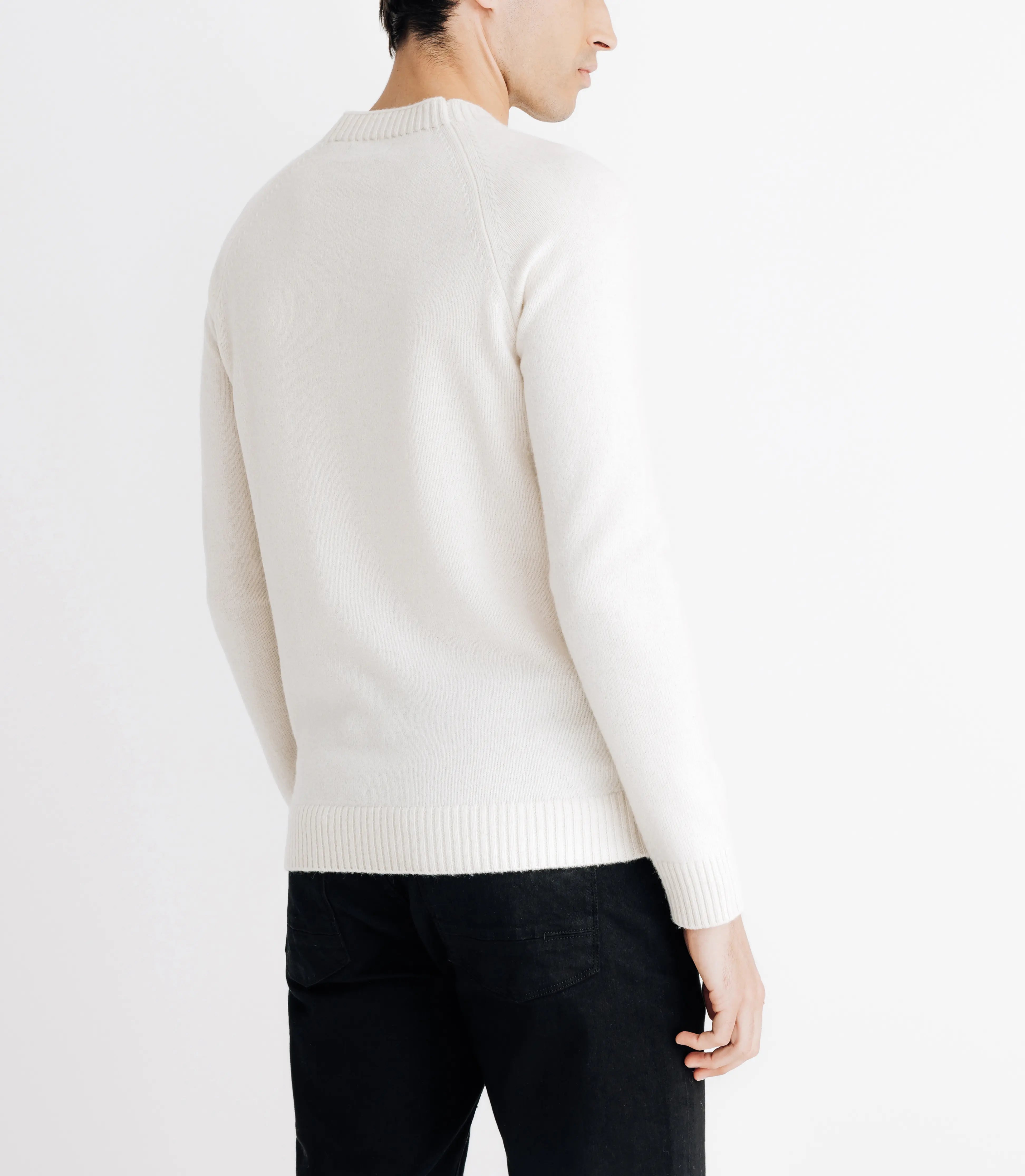 Pull lambswool col rond écru - IZAC