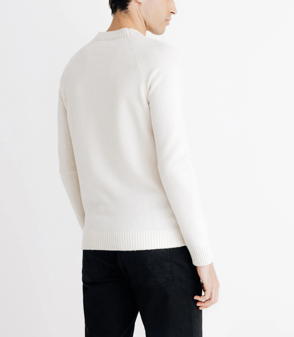 Pull lambswool col rond écru - IZAC