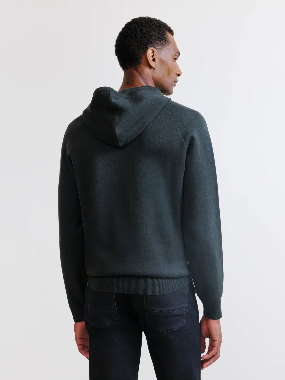Pull à capuche en maille kaki foncé - IZAC