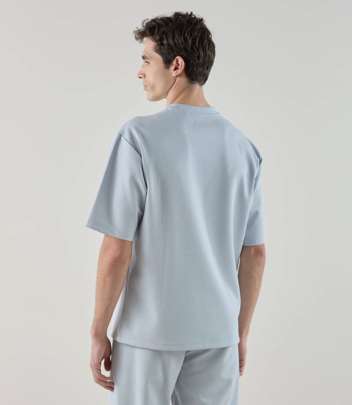 T-shirt col rond en jeu de points ciel - IZAC