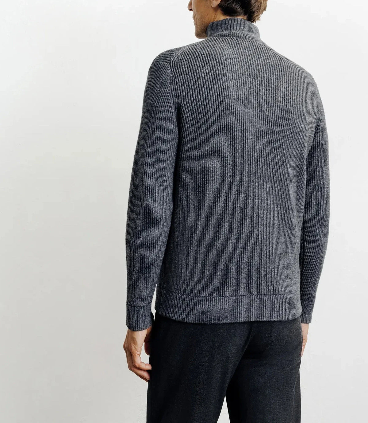 Pull en laine col camionneur anthracite - IZAC