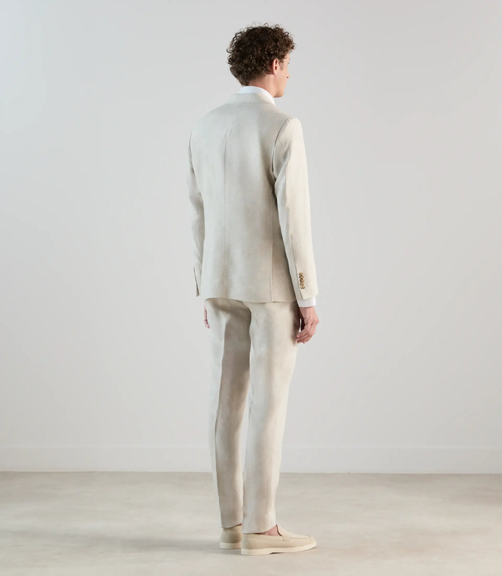 Veste ville croisée 100% lin beige - IZAC