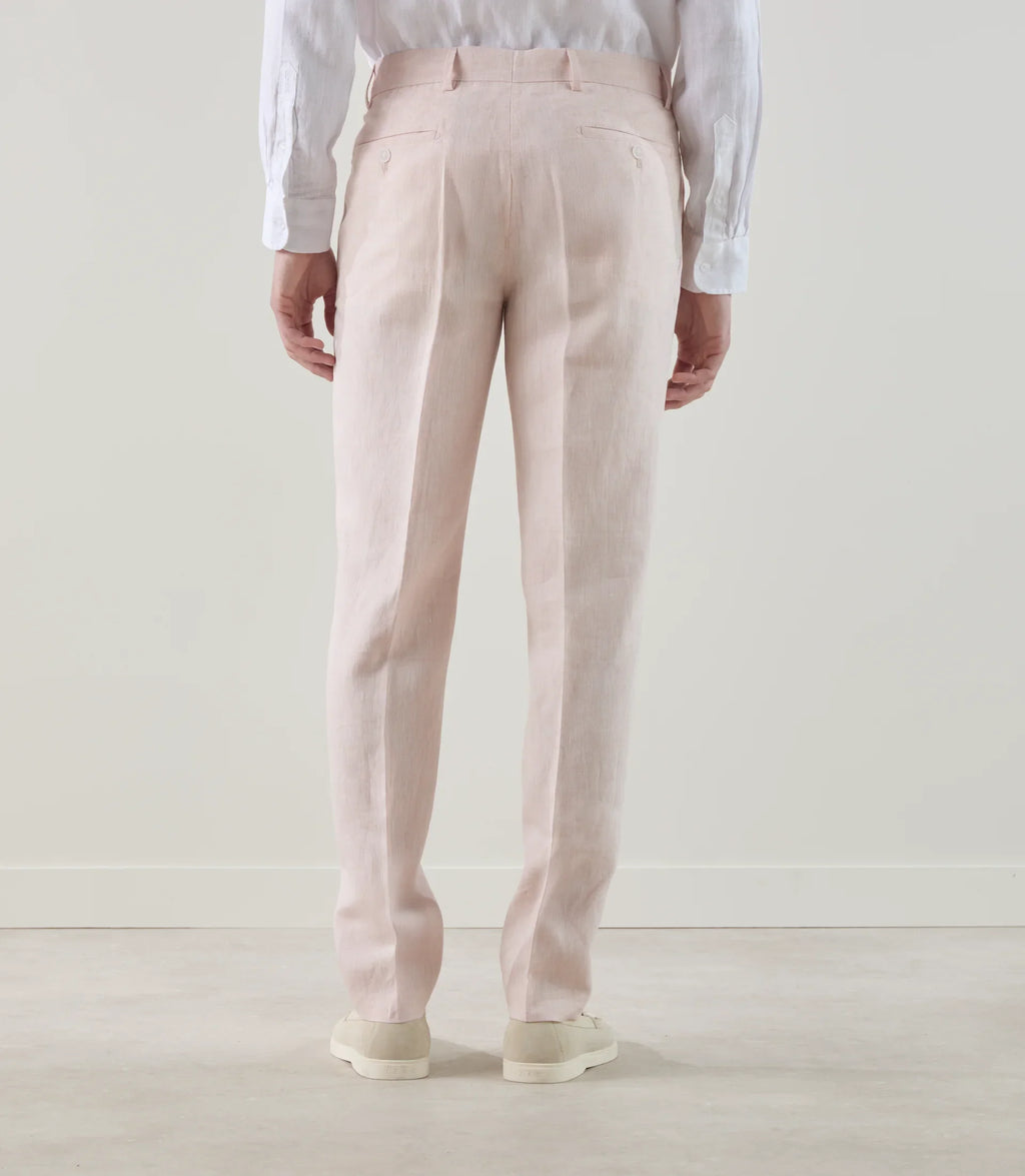 Pantalon ville 100% lin rose - IZAC