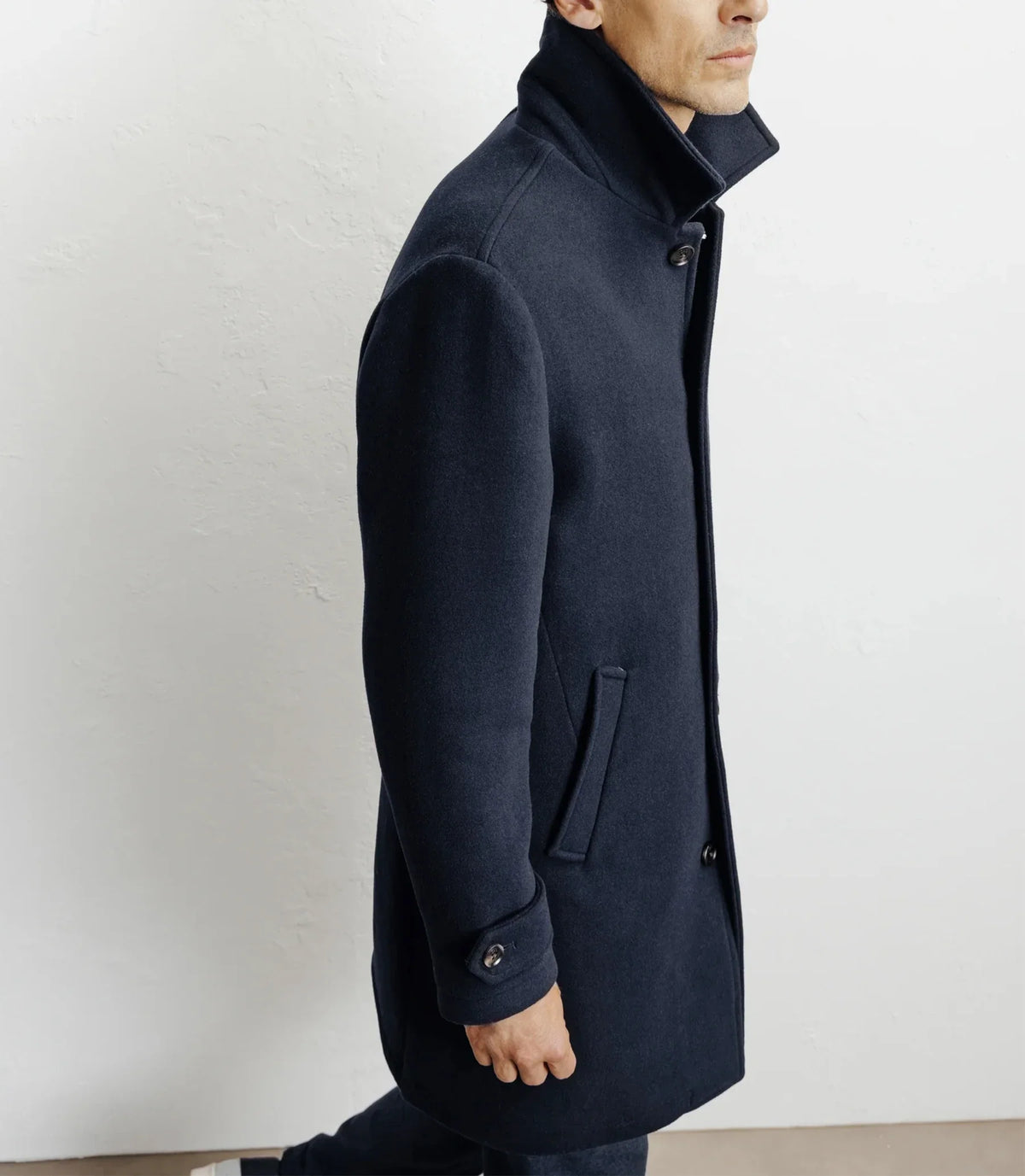 Manteau long droit marine - IZAC