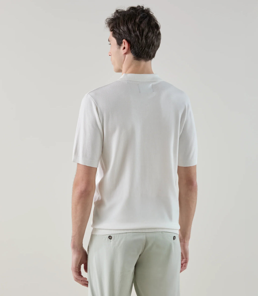 Polo col boutonné en maille écru - IZAC
