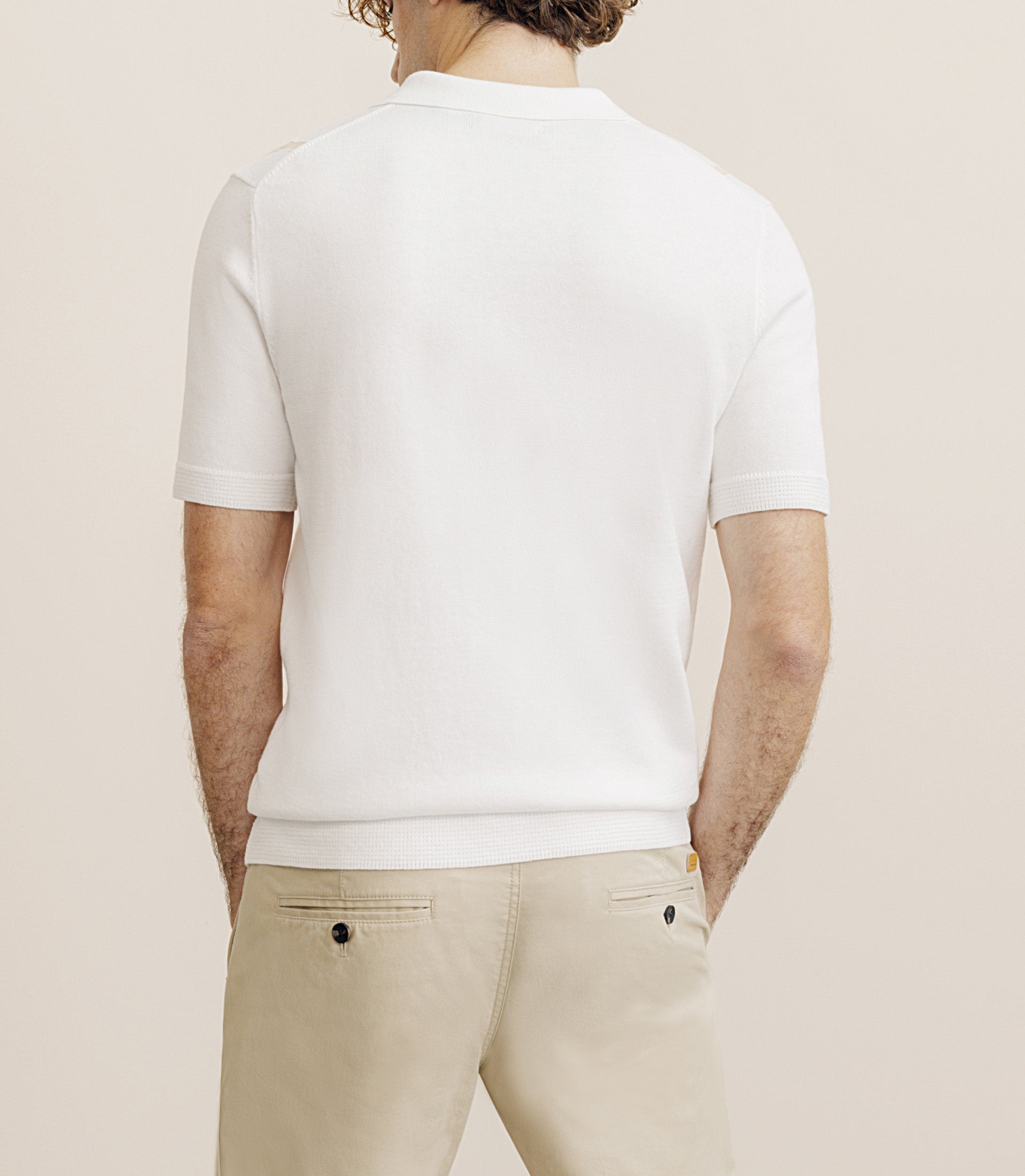 Polo en maille à rayures pêche - IZAC