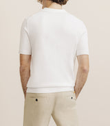 Polo en maille à rayures pêche - IZAC