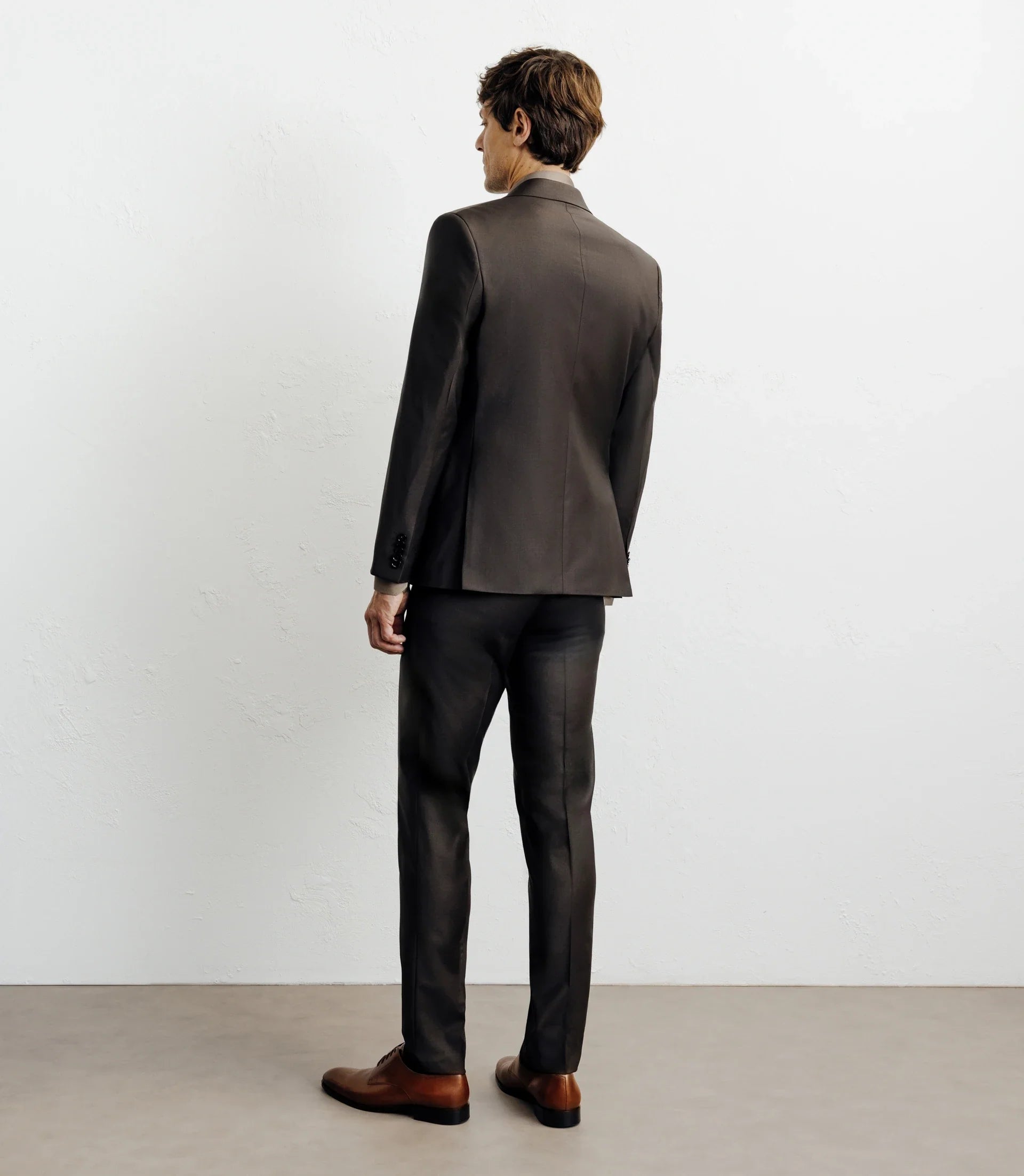 Costume 2 boutons laine majoritaire marron - IZAC