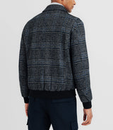 Blouson en laine col chemise marine - IZAC