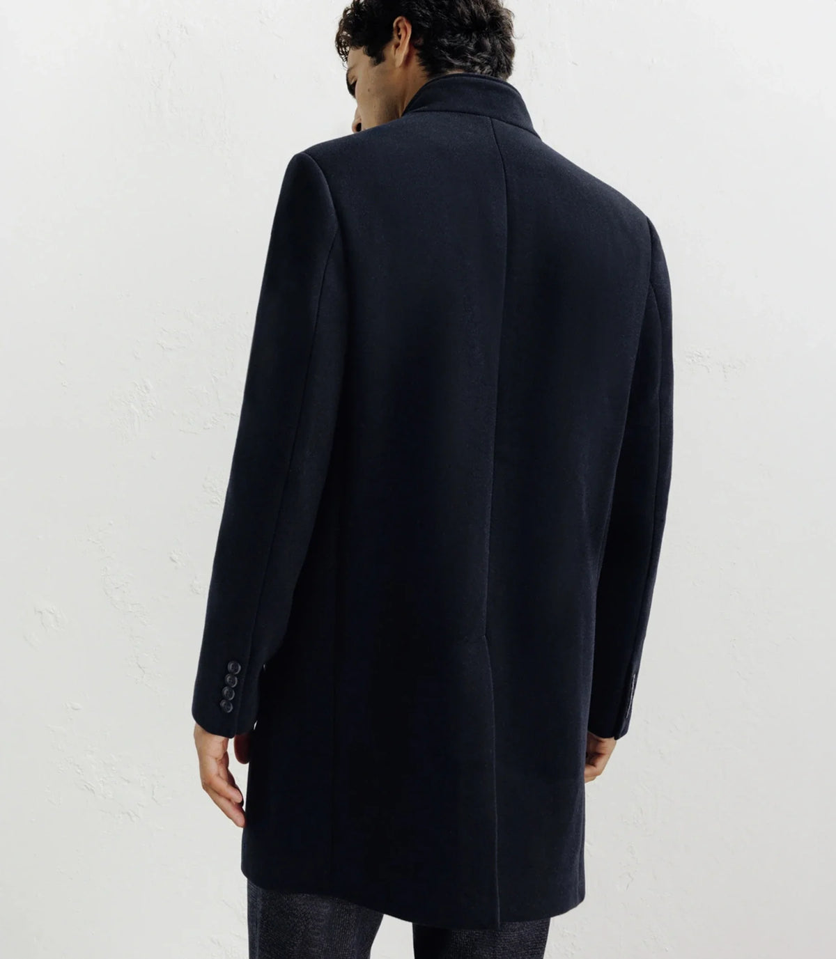 Manteau ville à col mao marine - IZAC