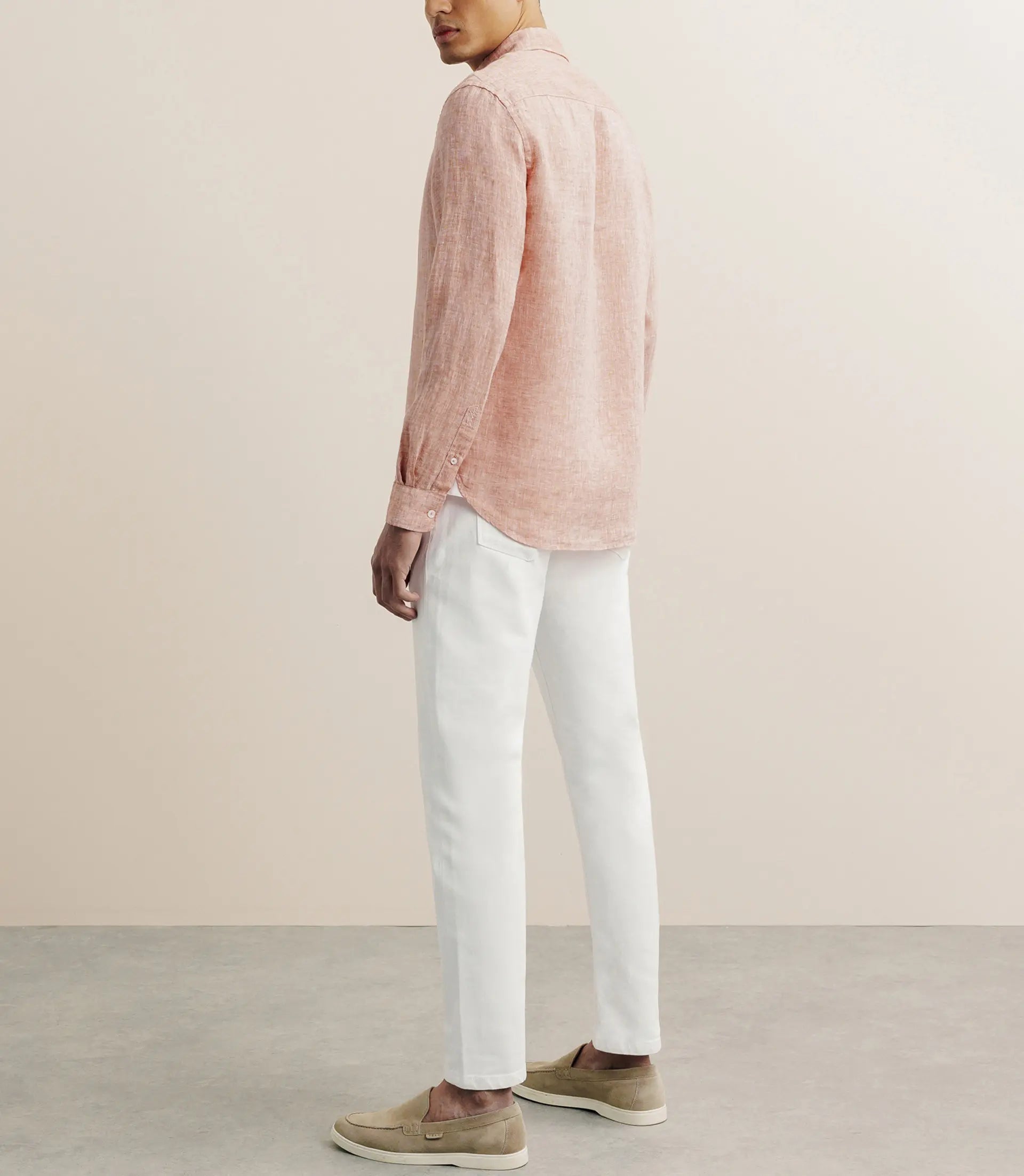 Chemise regular 100% lin orange - IZAC