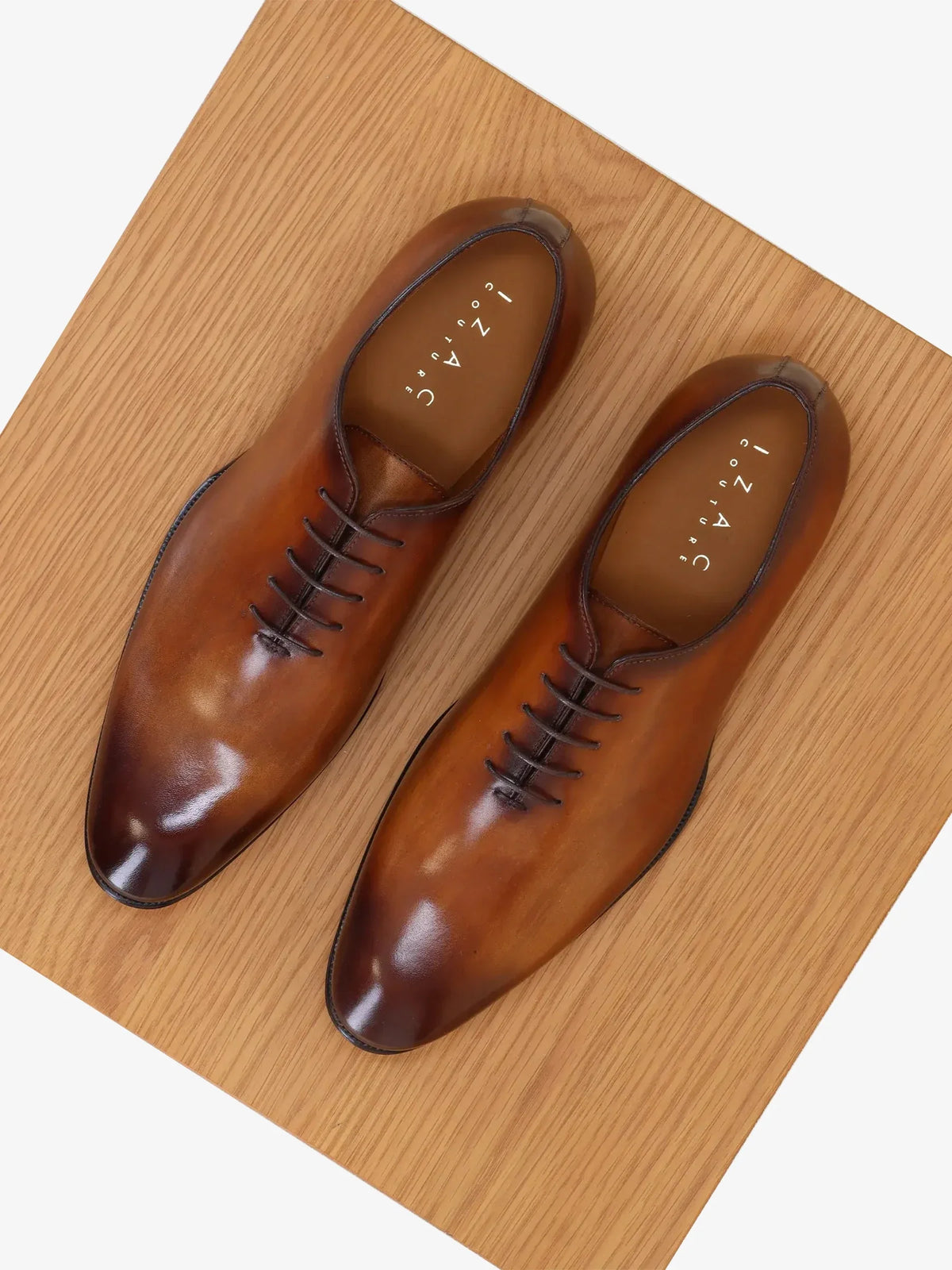 Richelieu en cuir marron - IZAC