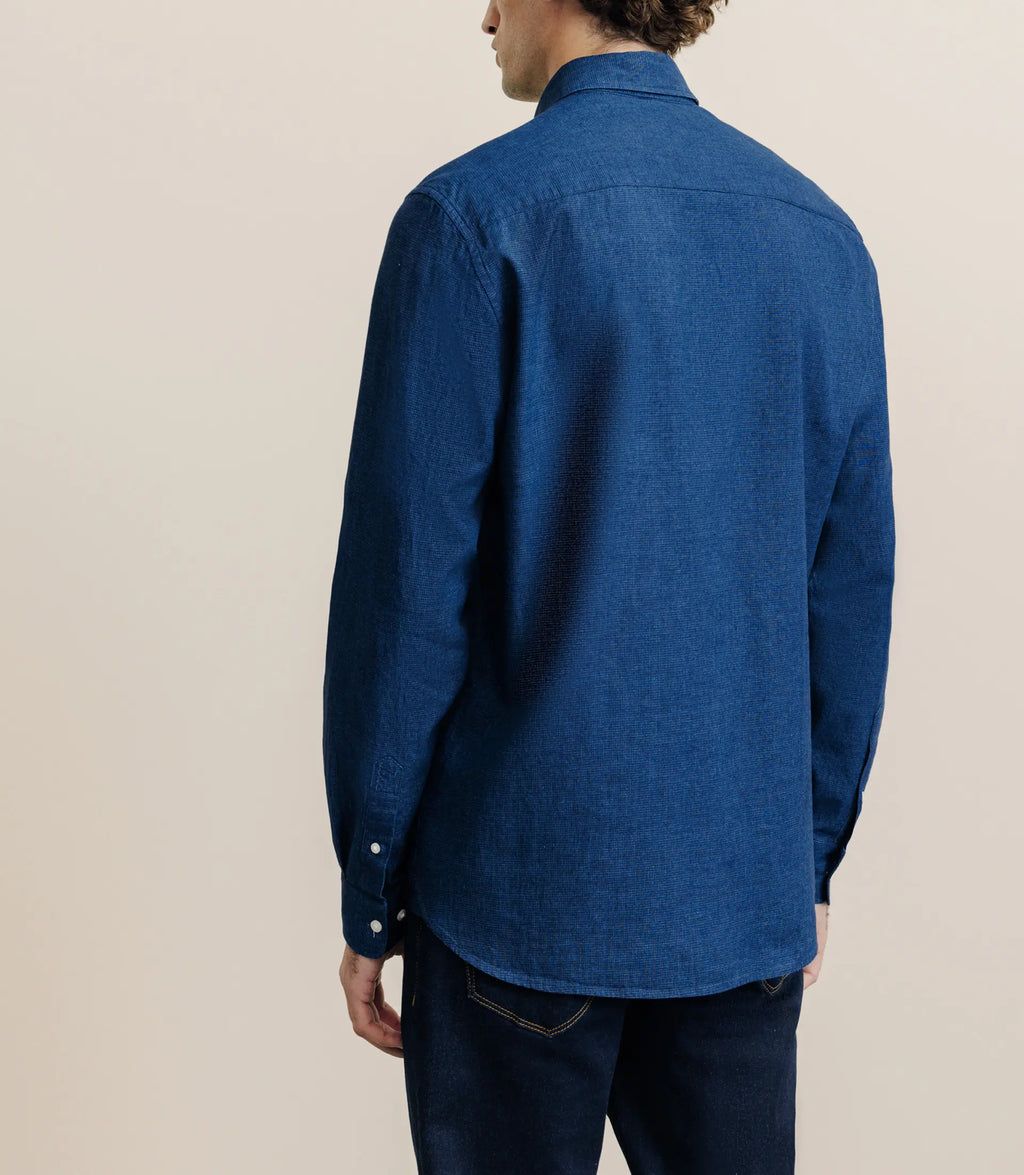 Chemise col boutonné marine - IZAC