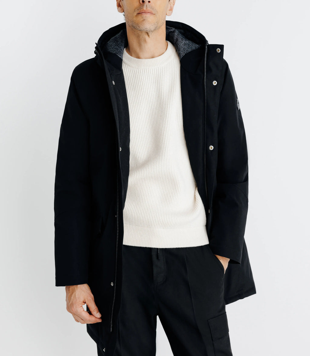 Parka à capuche noire - IZAC