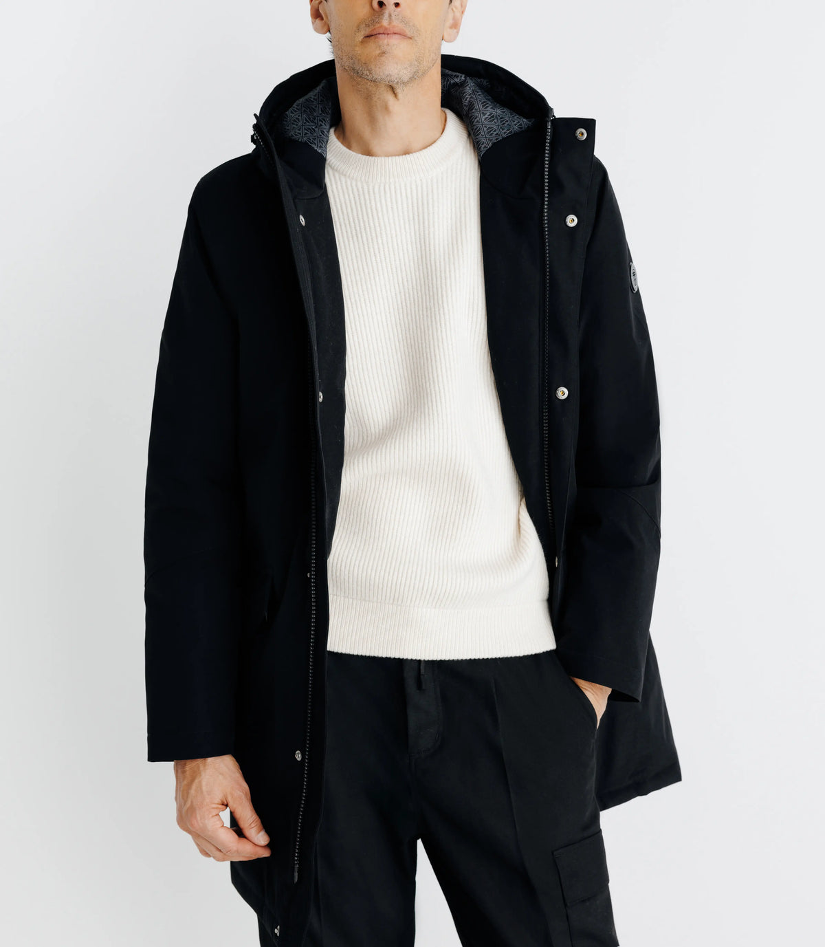 Parka à capuche noire - IZAC