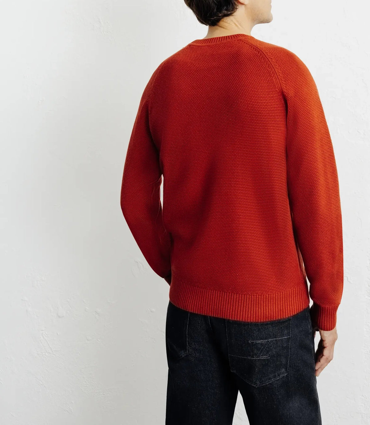Pull col rond jeux de points rouge clair - IZAC