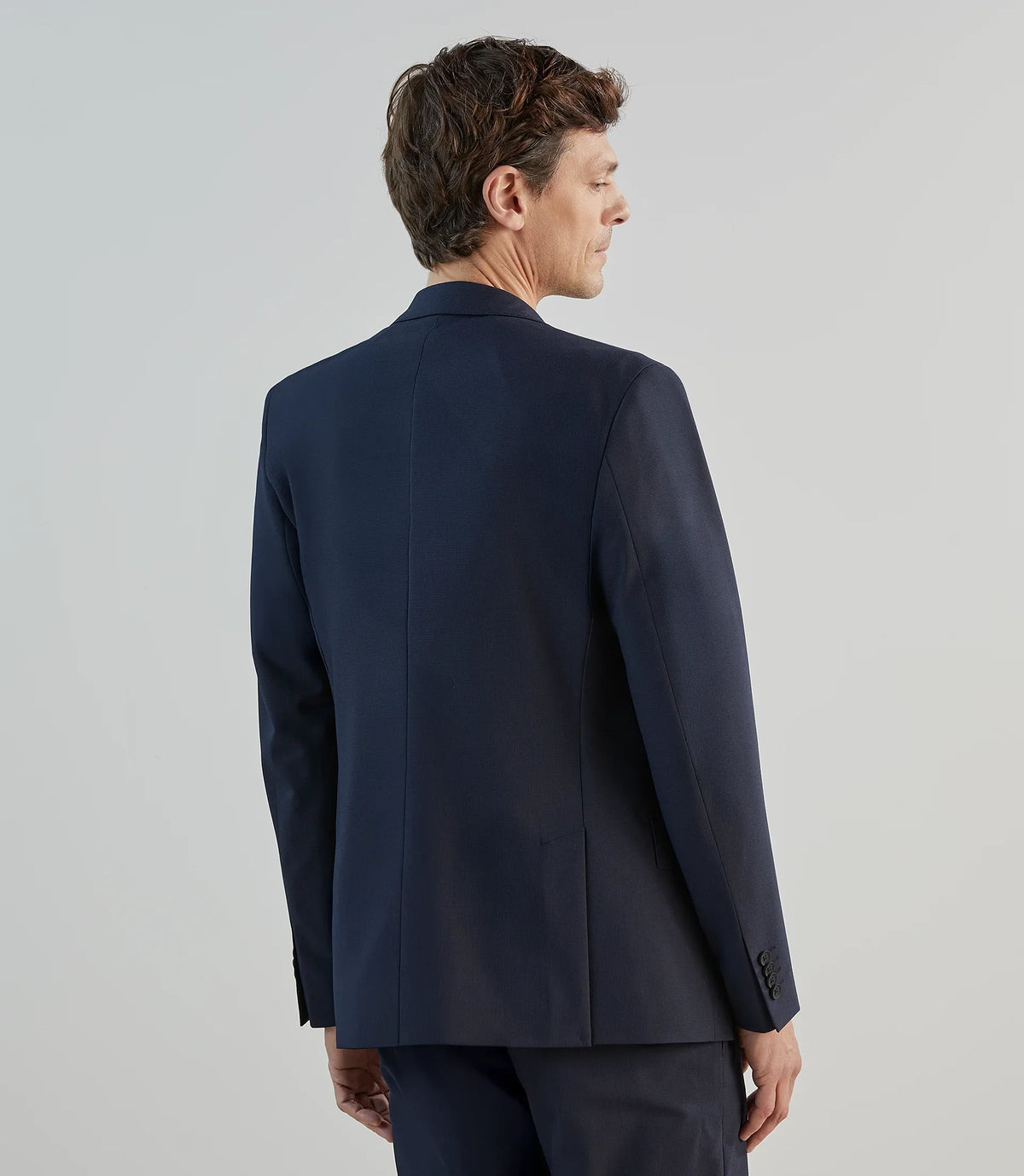 Veste ville tissu armuré marine - IZAC