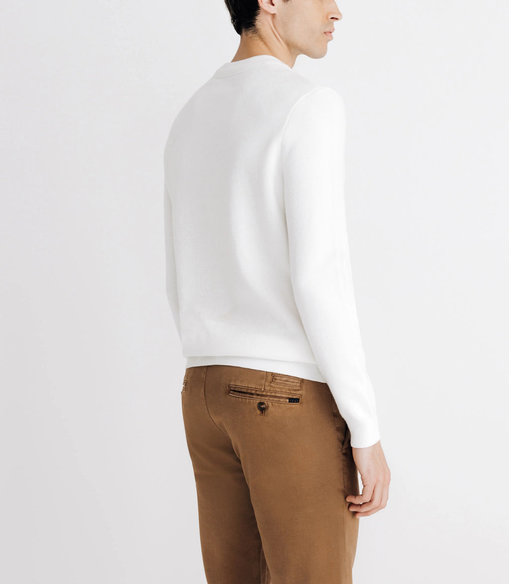 Pull col rond avec poche écru - IZAC