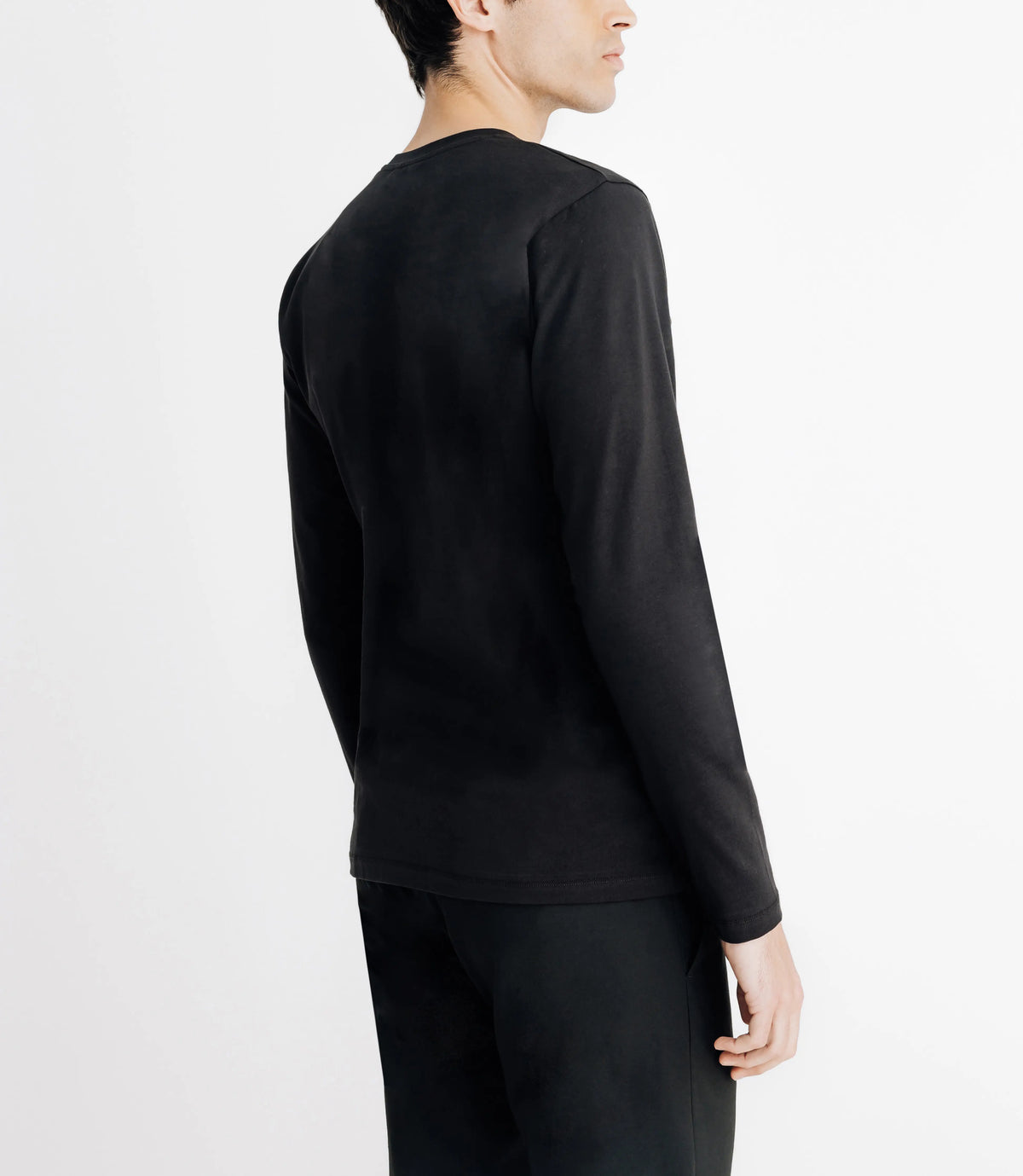 T-shirt en jersey manches longues noir - IZAC