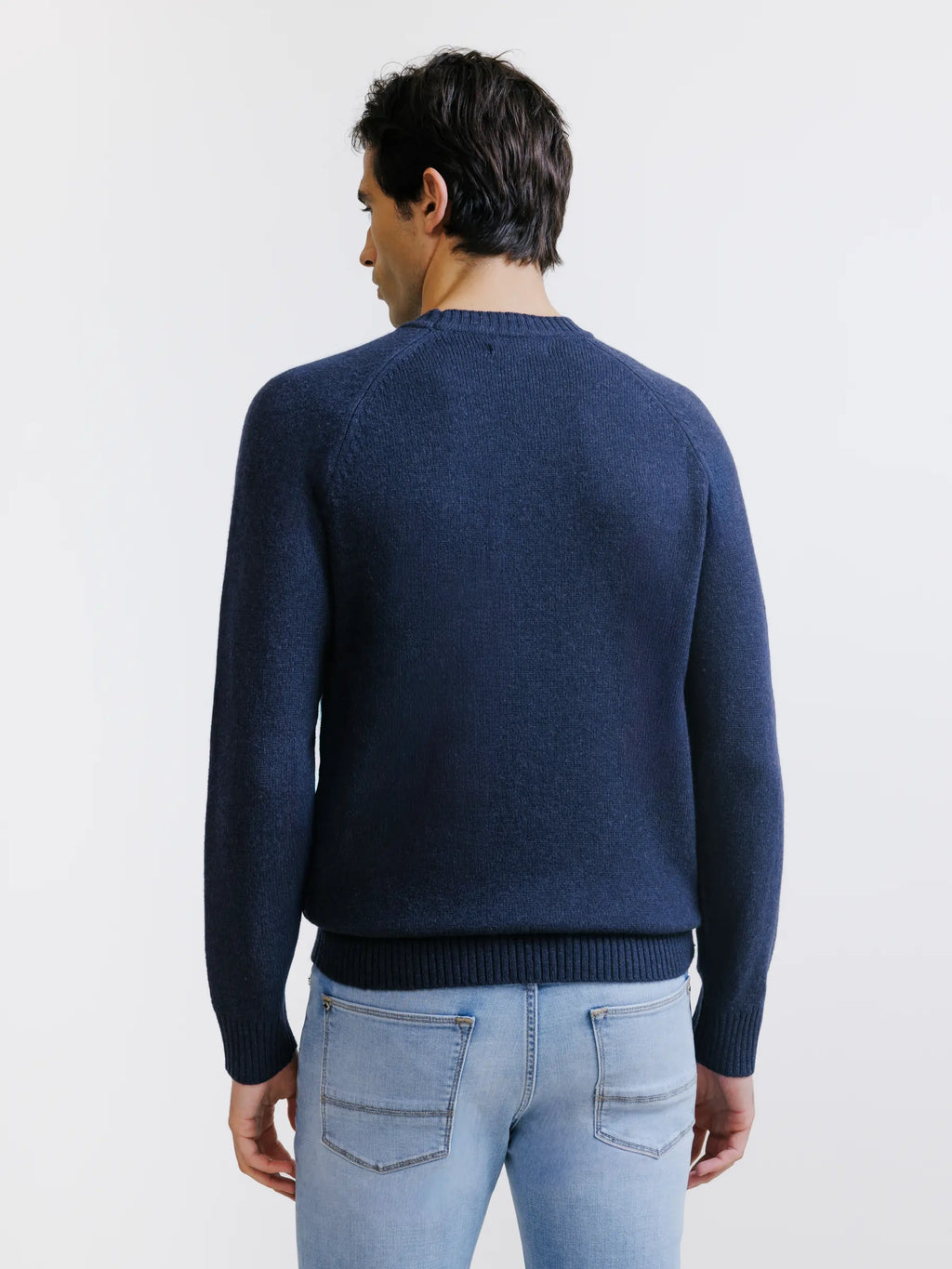 Pull en laine col rond marine - IZAC