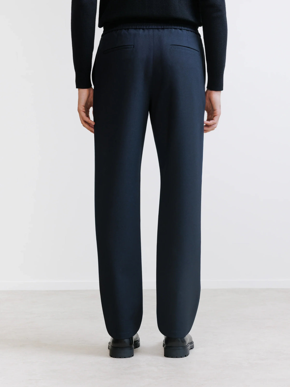 Pantalon à taille élastiquée marine - IZAC