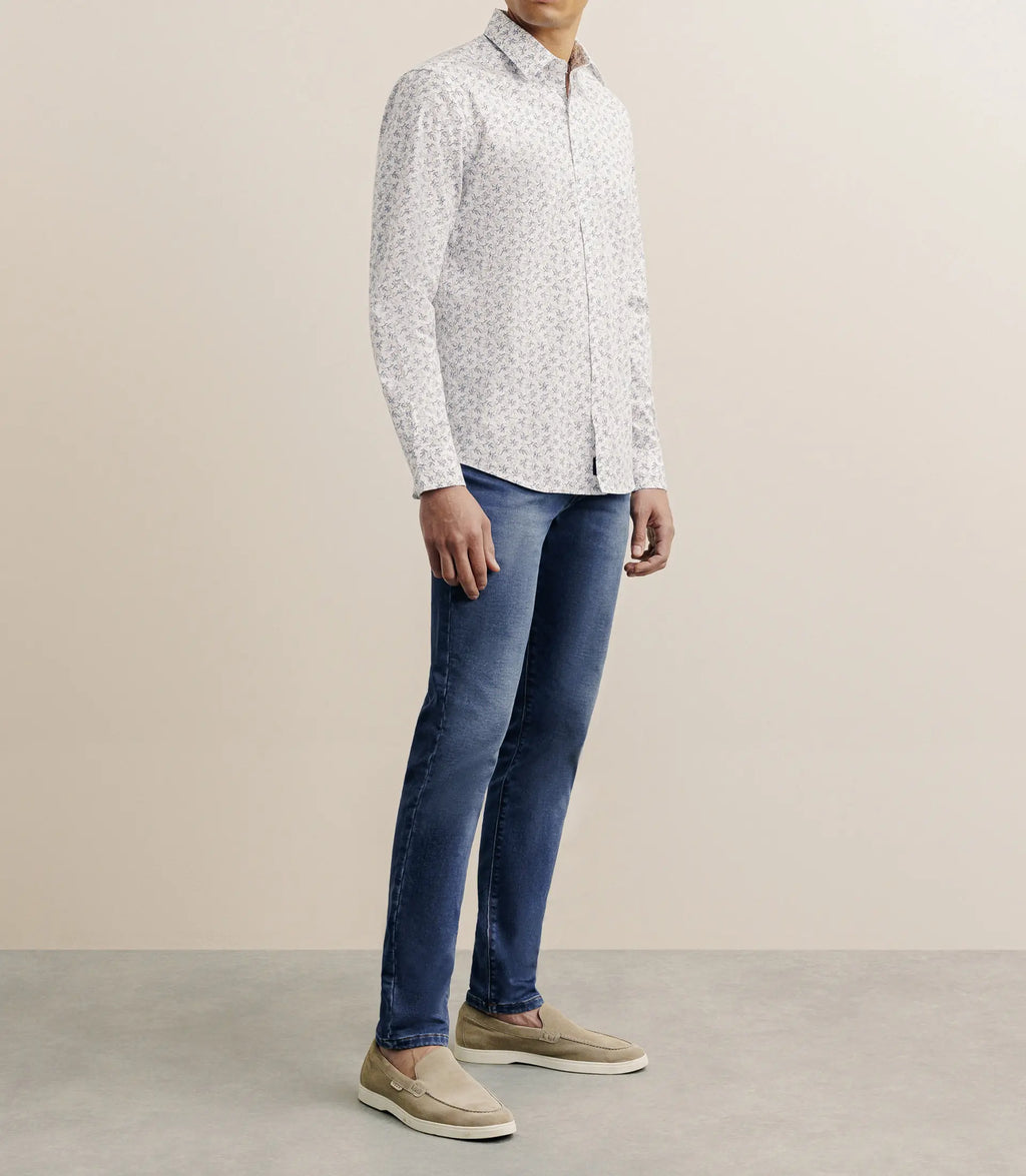Chemise imprimée à fleurs blanche - IZAC