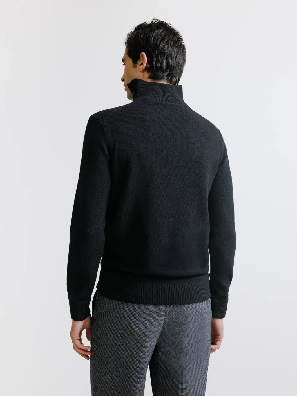 Pull en laine col camionneur noir - IZAC