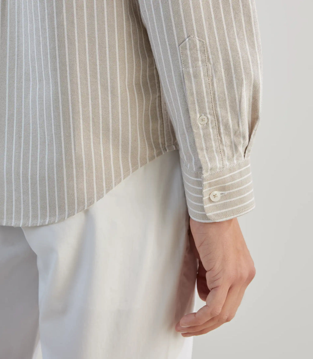 Chemise casual avec col boutonné beige - IZAC