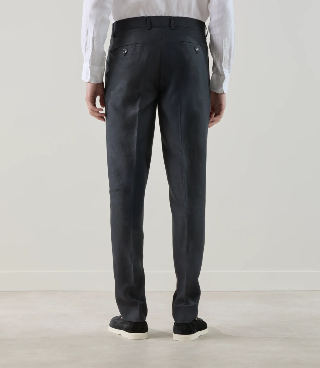 Pantalon ville 100% lin noir - IZAC