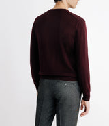 Pull en laine mérinos col rond bordeaux - IZAC