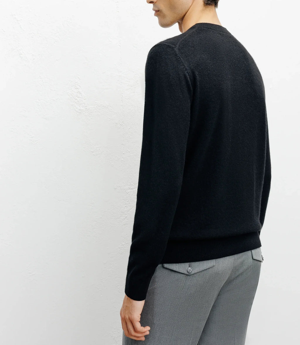Pull col rond 100% cachemire noir - IZAC