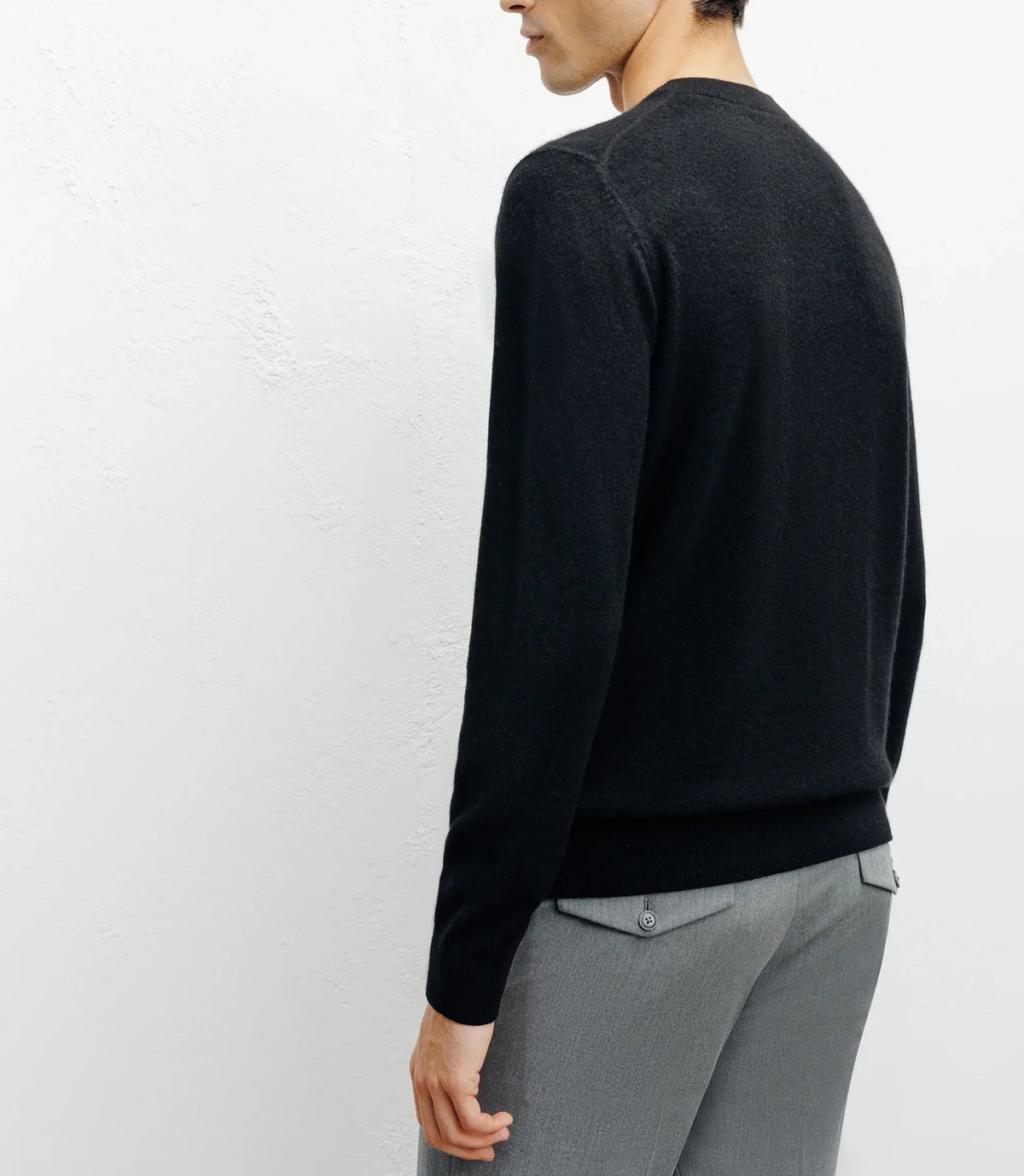 Pull col rond 100% cachemire noir - IZAC
