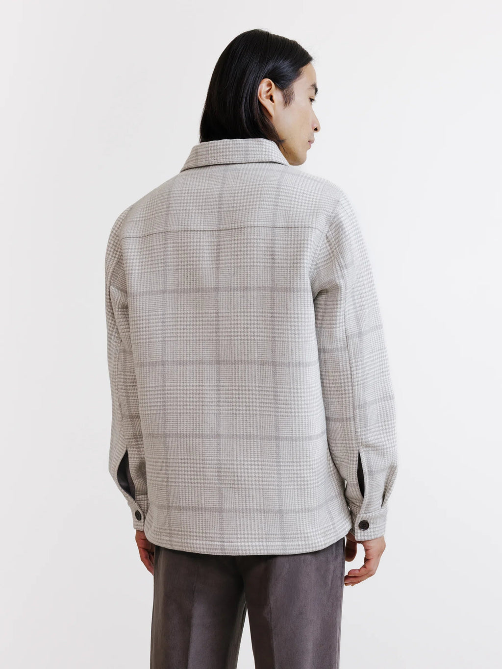 Veste 3 poches à carreaux gris clair - IZAC