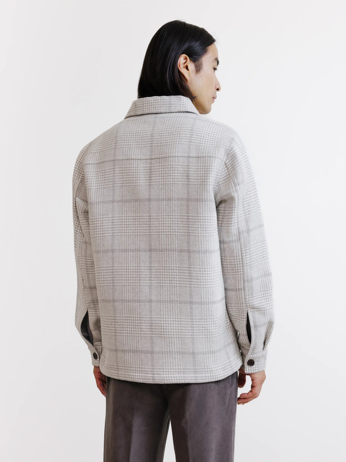 Veste 3 poches à carreaux gris clair - IZAC