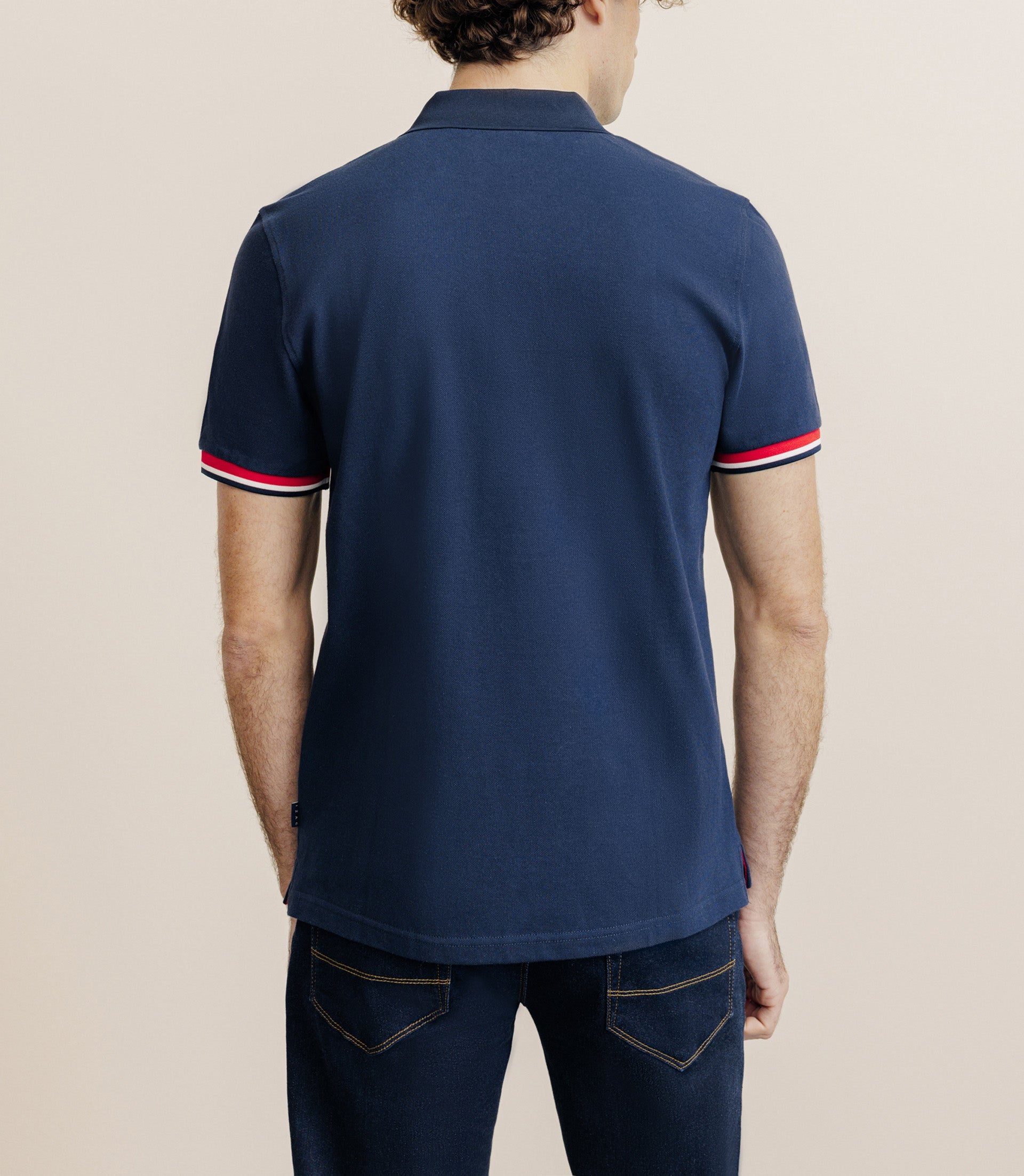 Polo à contraste marine - IZAC