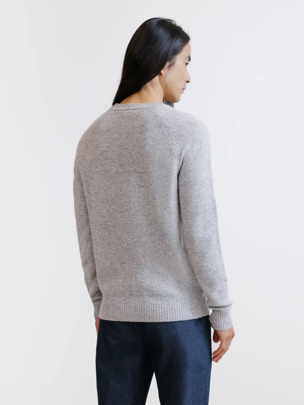 Pull en laine col rond gris chiné - IZAC