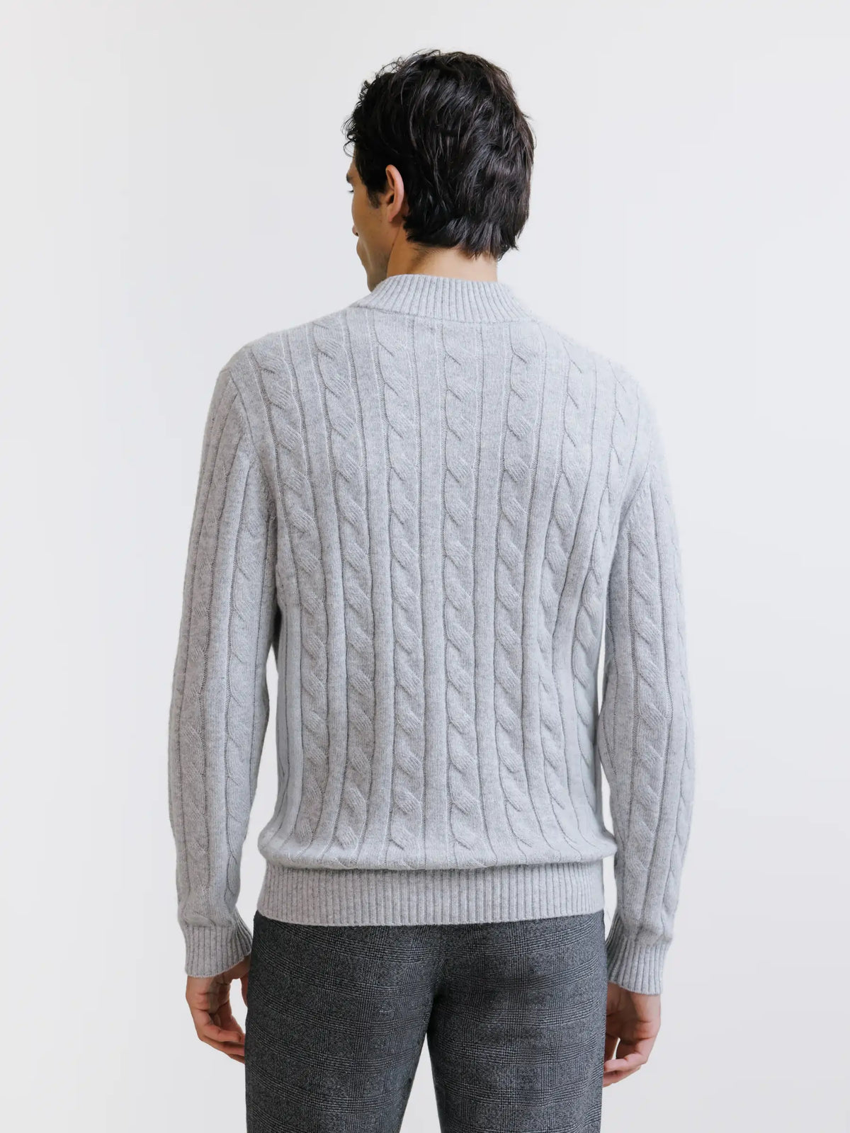 Pull col montant demi-zip gris chiné - IZAC