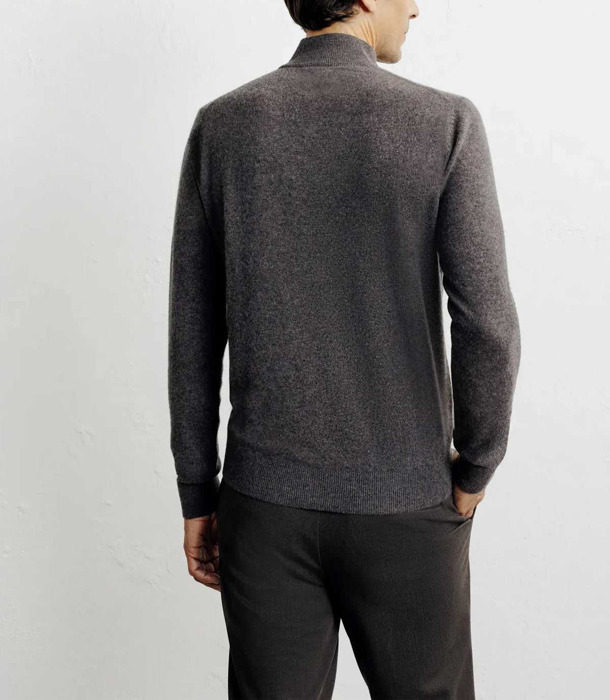 Pull col montant 100% cachemire marron - IZAC