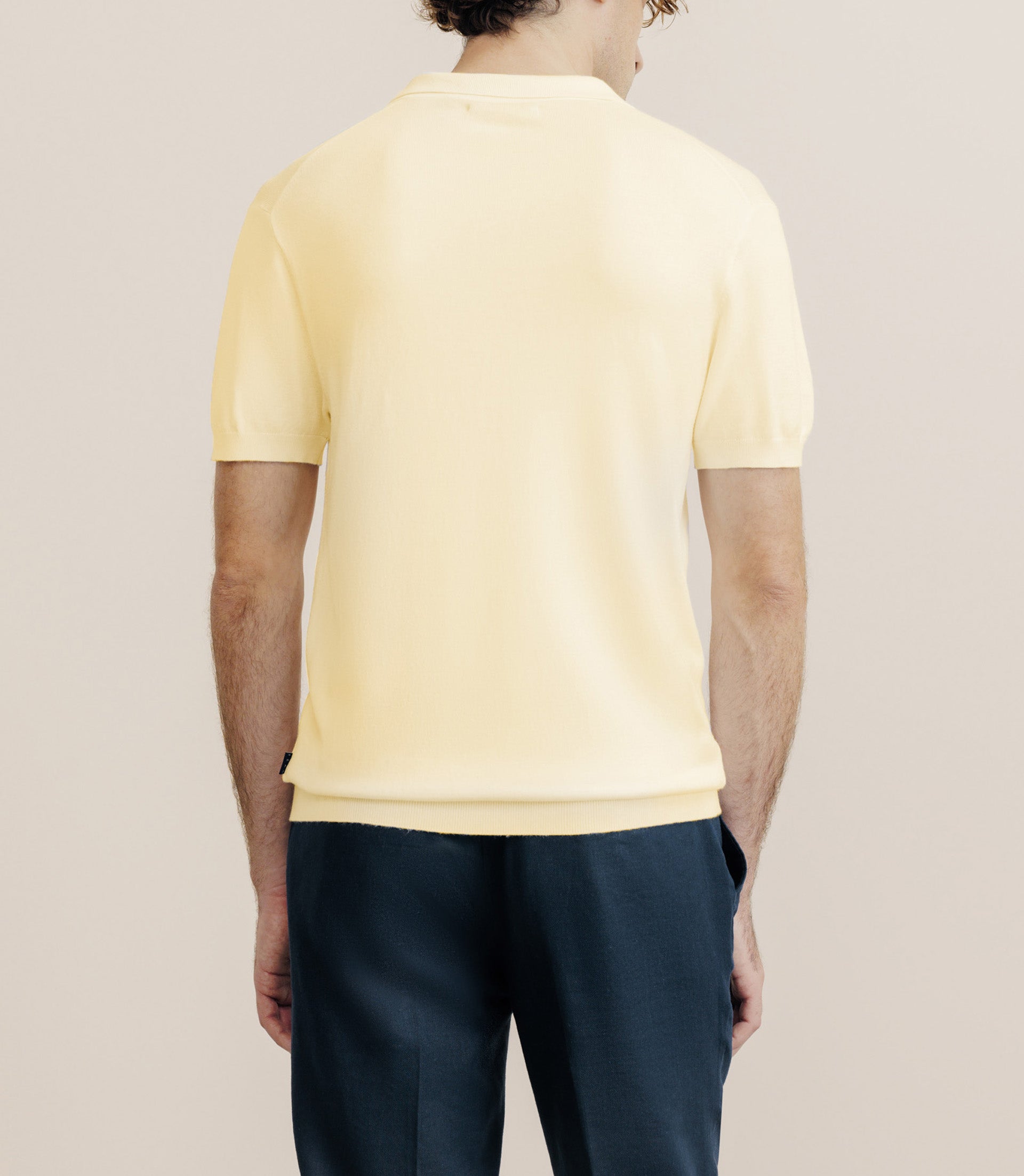 Polo col ouvert en maille jaune - IZAC