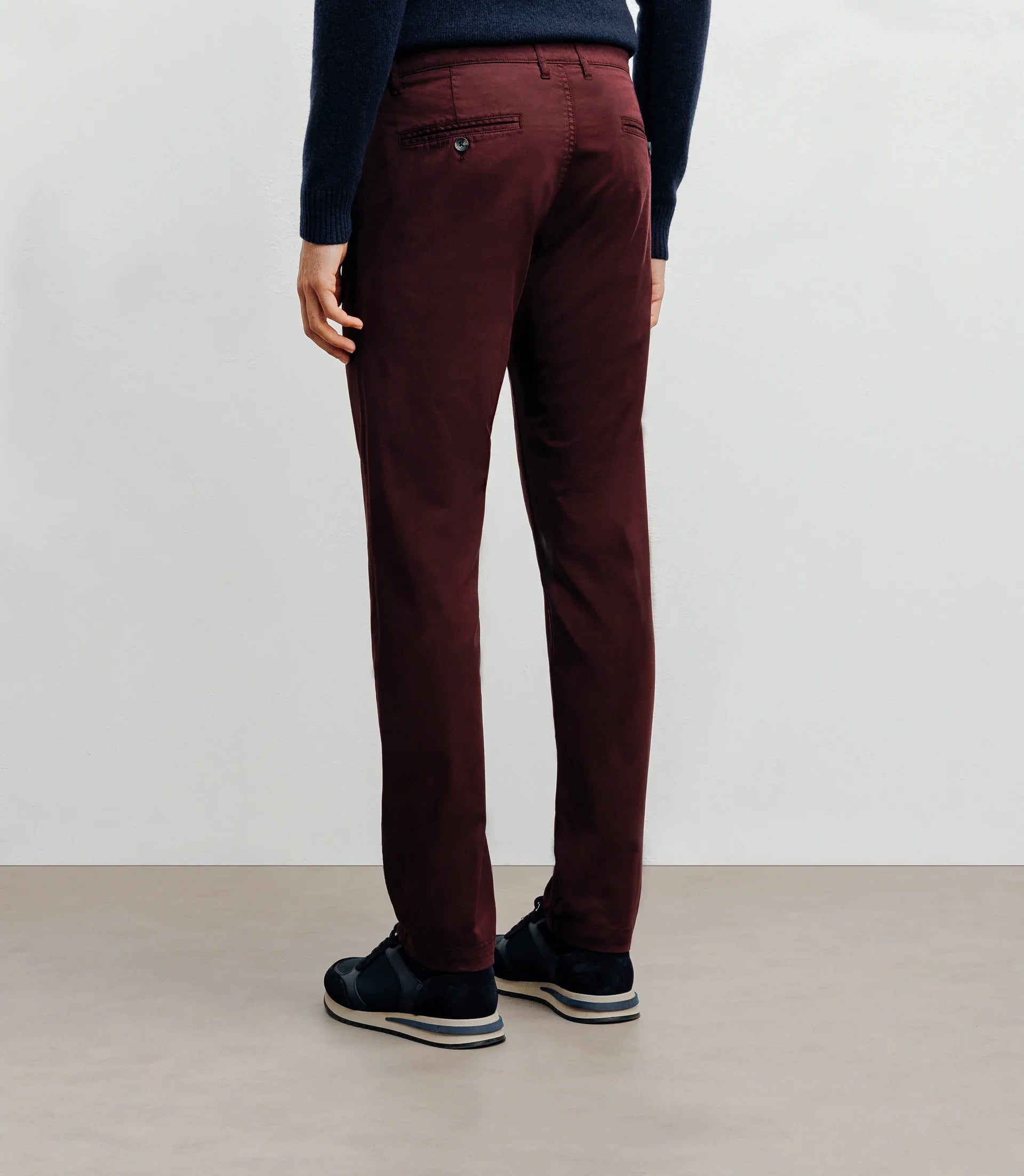 Pantalon coton stretch bordeaux - IZAC