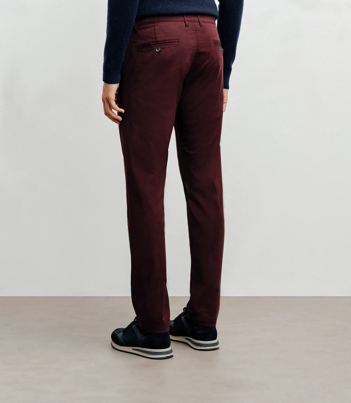 Pantalon coton stretch bordeaux - IZAC